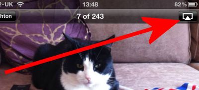 The Sharing button from the iPhone Photos app