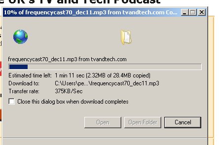 Podcast being downloaded