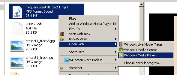 Select which program to use to play an MP3 file